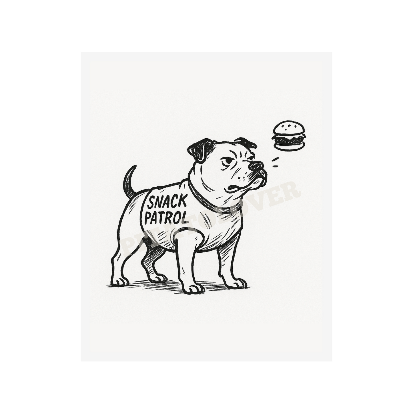 Snack Patrol – Printable Pitbull Wall Art