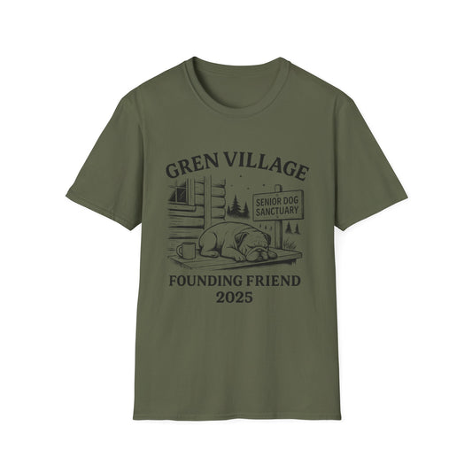 Founding Friend T-Shirt – Gren Village Senior Dog Sanctuary – Dog Lover Gift – Animal Rescue Support Tee – 100% of Profits Donated