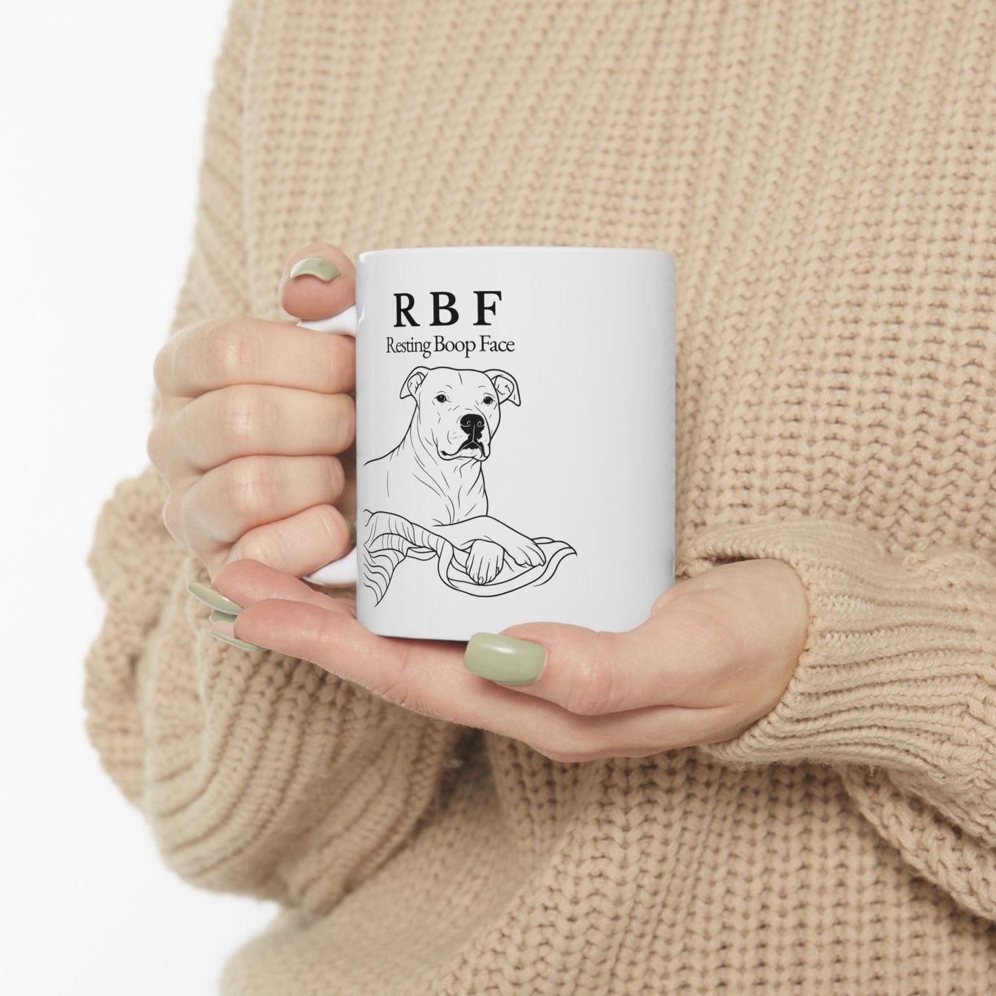 Resting Boop Face – RBF Dog Mug Featuring Phoebe