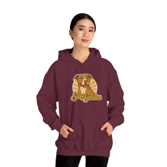 Stay Golden Hoodie – Vintage Pitbull Design Inspired by Nala