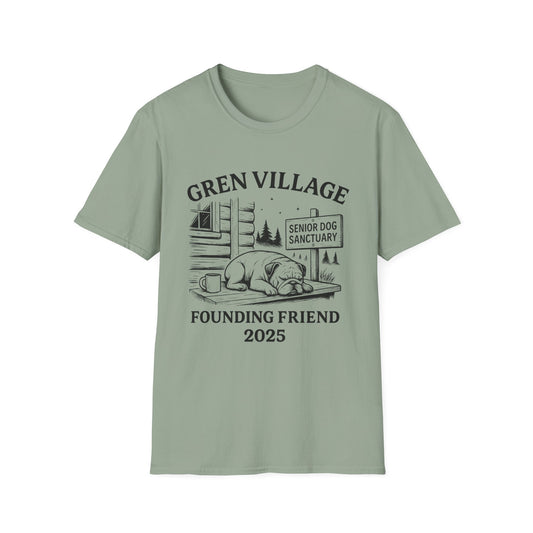 Founding Friend T-Shirt – Gren Village Senior Dog Sanctuary – Dog Lover Gift – Animal Rescue Support Tee – 100% of Profits Donated