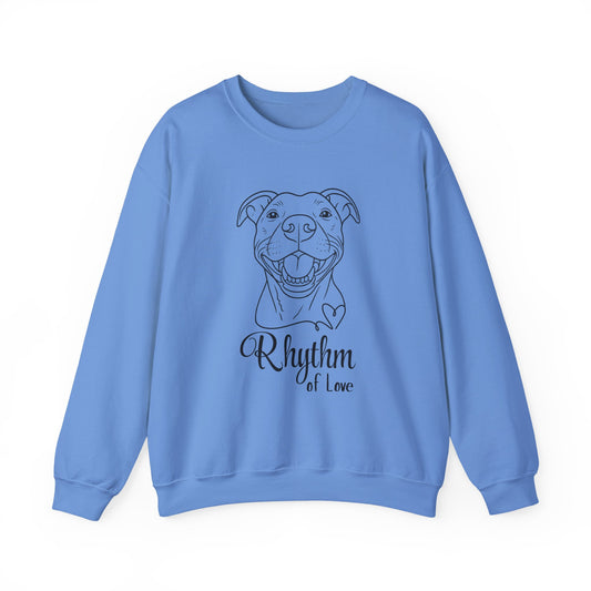 Rhythm of Love Unisex Crewneck Sweatshirt - Perfect for Dog Lovers