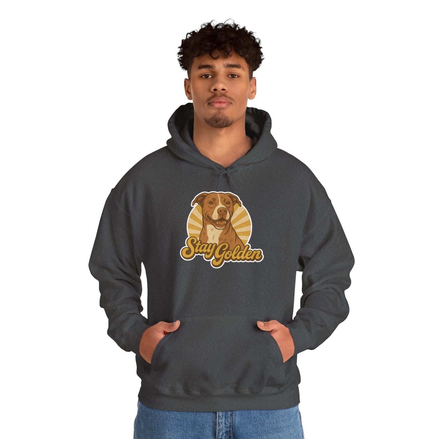 Stay Golden Hoodie – Vintage Pitbull Design Inspired by Nala