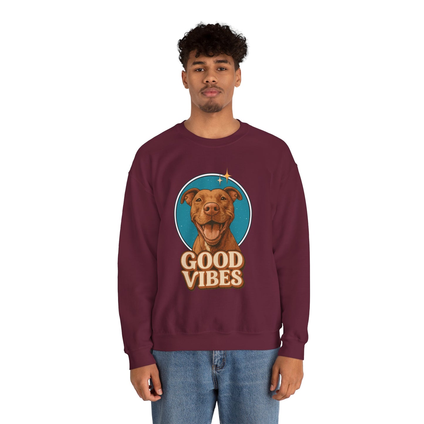 Good Vibes Retro Crewneck Sweatshirt