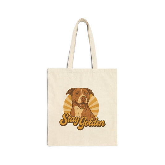 Stay Golden Tote Bag – Vintage Pitbull Design Inspired by Nala