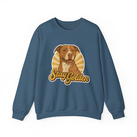 Stay Golden Crewneck – Vintage Pitbull Sweatshirt Inspired by Nala