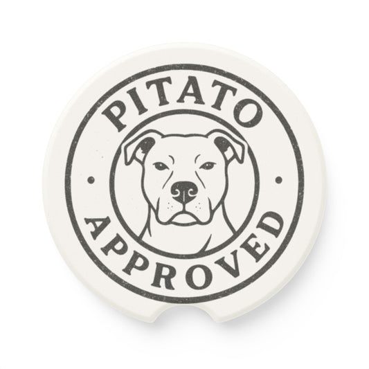 Pitato Approved Car Coasters -  Pittie Lovers - Dog Lovers Soapstone Set