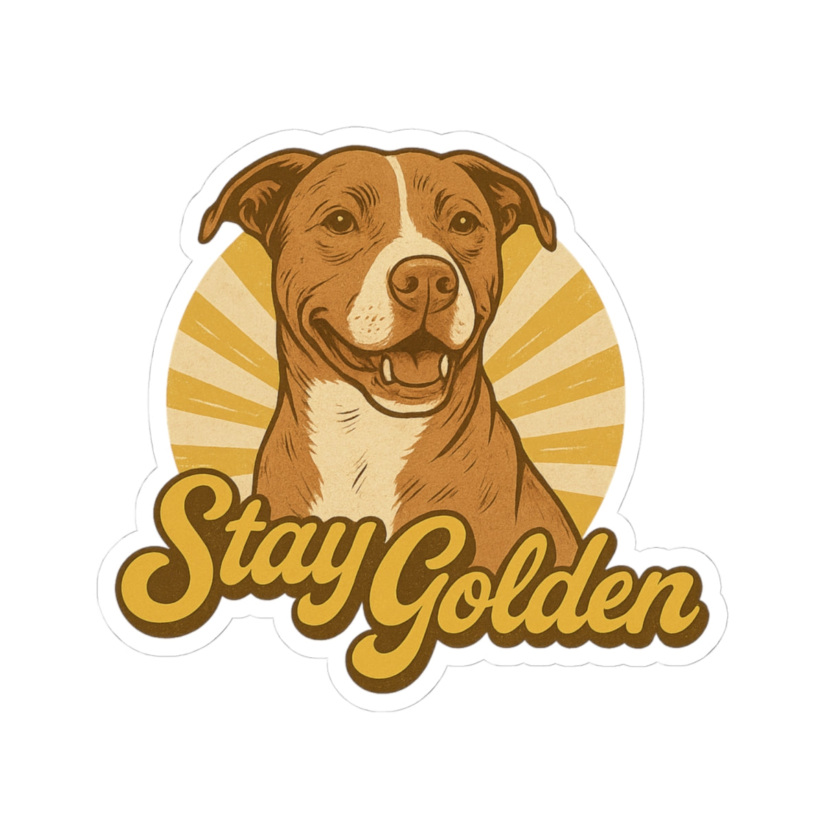 Stay Golden Sticker – Vintage Pitbull Design Inspired by Nala