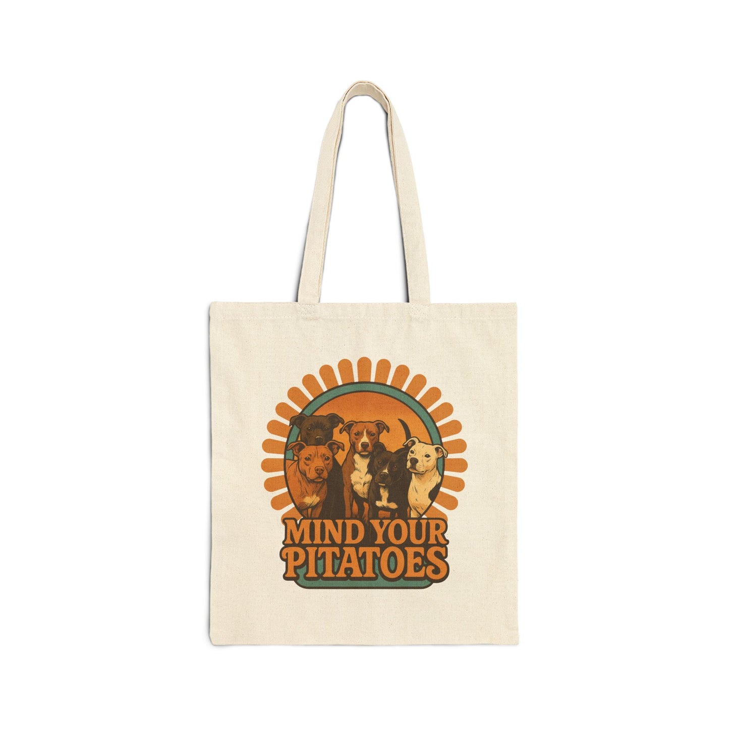 Mind Your Pitatoes Retro Canvas Tote