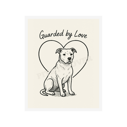 Guarded by Love – Printable Pitbull Wall Art